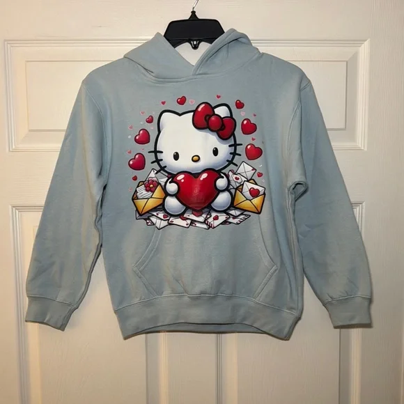 Hello Kitty Blue and Red Hoodie Sweatshirt - Picture 1 of 6